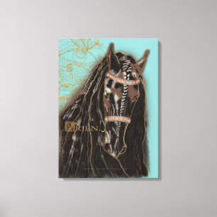 Friesian Horse - Wrapped Canvas