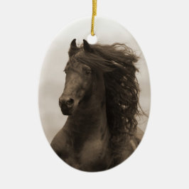 Friesian Springa Horse Helgdag Ornament