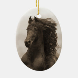 Friesian Springa Horse Helgdag Ornament