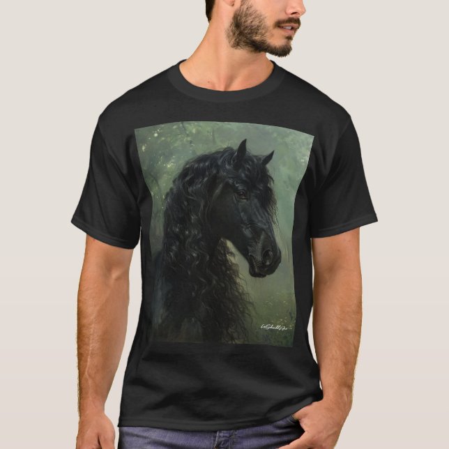 Friesian Stallion T Shirt (Framsida)