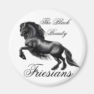 Friesianer, svarta brev magnet