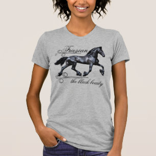 Friesianhäst, den svart skönheten, hingst, silve t shirt