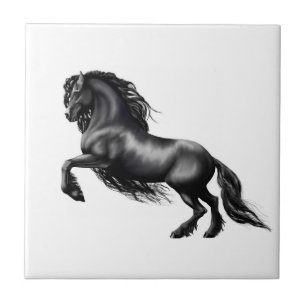 Friesianhäst, den svart skönheten kakelplatta