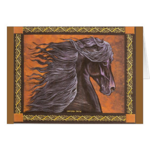Friesianhäst Hälsningskort