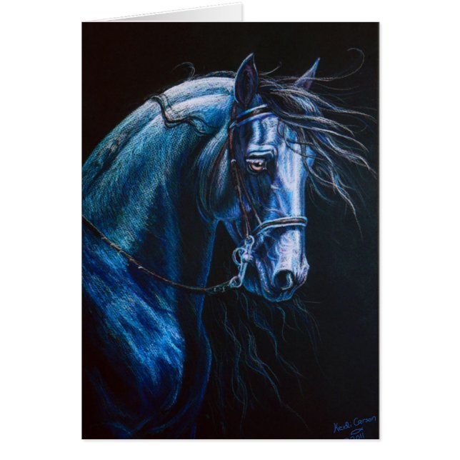 Friesianhäst Hälsningskort (Framsidan)
