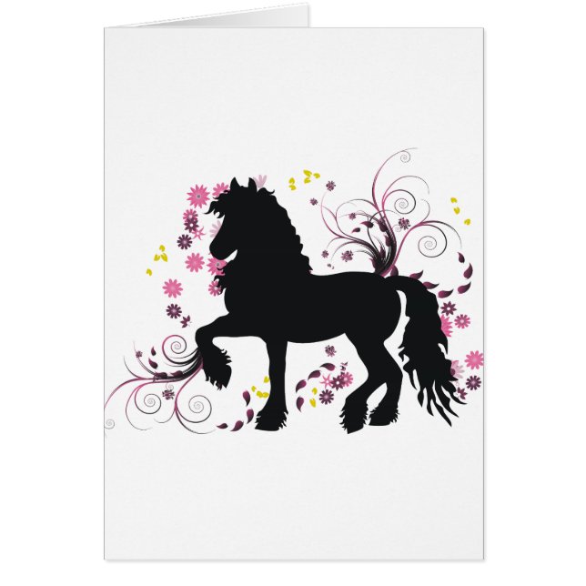 Friesianhäst Hälsningskort (Framsidan)