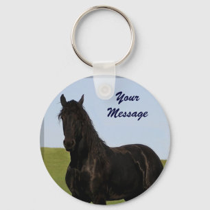 Friesianhäst Keychain 5 Nyckelring