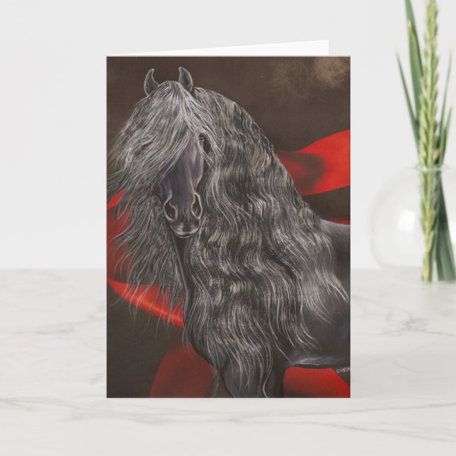 Friesianhäst Kort (Framsida)