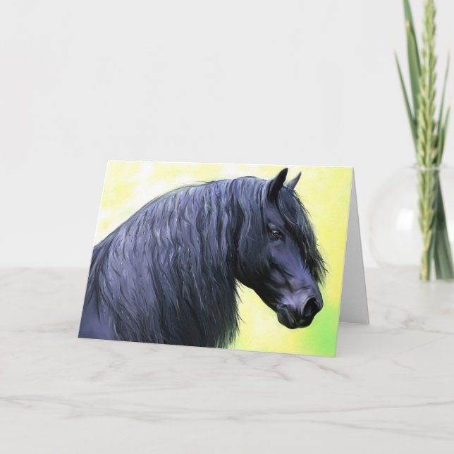 friesianhäst kort (Framsida)