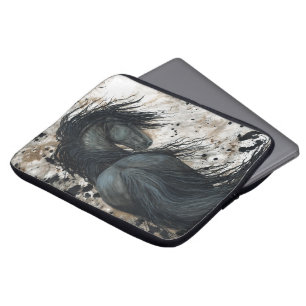 Friesianhäst vid den BiHrLe laptop sleeve
