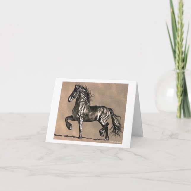 Friesianhästen noterar kortet kort (Framsida)