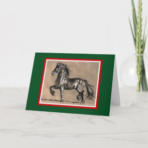 Friesianhästjulkort Helgkort