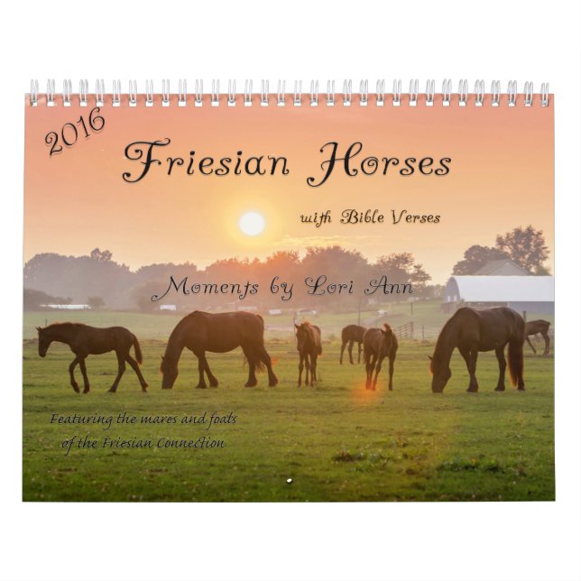 Friesianhästkalender 2016 med bibelVerses Kalender (Omslag)