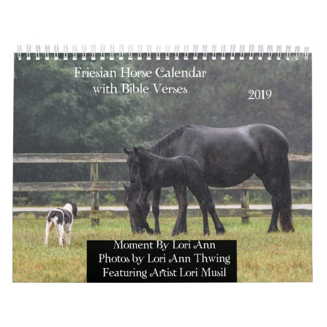 Friesianhästkalender med bibelVerses Kalender (Omslag)