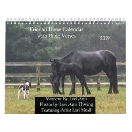 Friesianhästkalender med bibelVerses Kalender