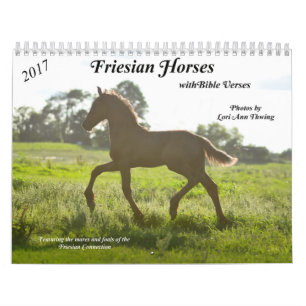 Friesianhästkalender med bibelVerses Kalender