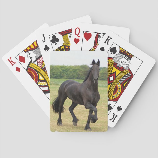 Friesianhästkortlek Spel Kort (Baksidan)