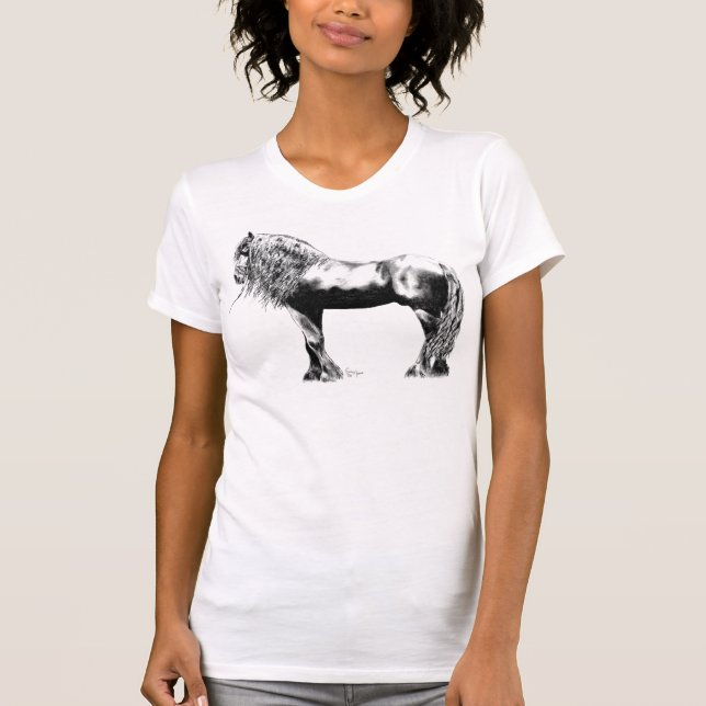 Friesianhästskjorta T-shirt (Framsida)