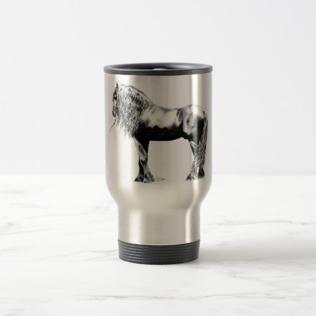 Friesianhästtravel mug resemugg (Center)