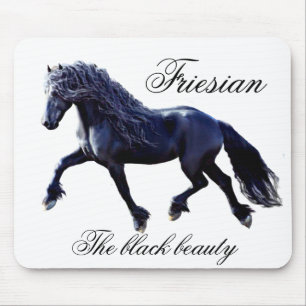 Friesisk häst, hingst, svart skönhetMousepad Musmatta