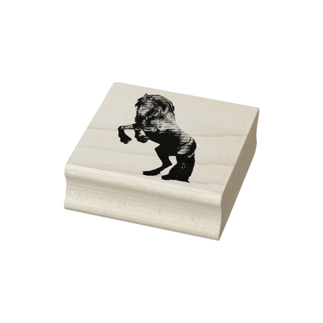 Friesisk svart hingst, svart skönhet, häst stämpel (Stämpel)