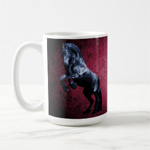 Friesisk svart hingst/svart skönhet, hästens rosa kaffemugg