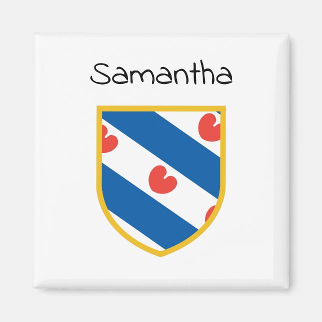 Friesland Flagga Magnet (Framsidan)