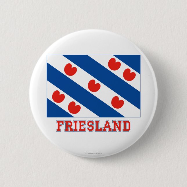 Friesland flagga med namn knapp (Framsida)