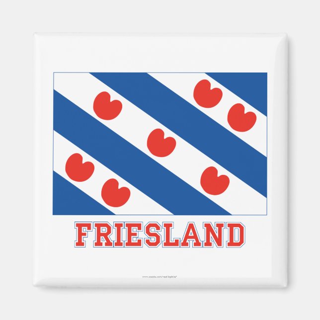 Friesland Flagga med namn Magnet (Framsidan)