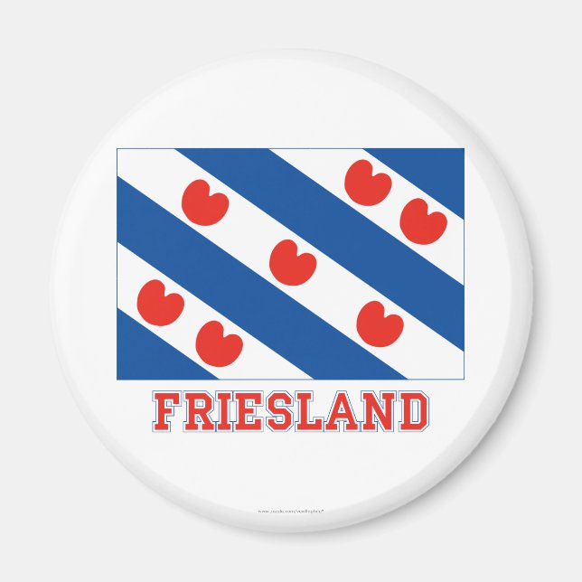 Friesland Flagga med namn Magnet (Framsidan)