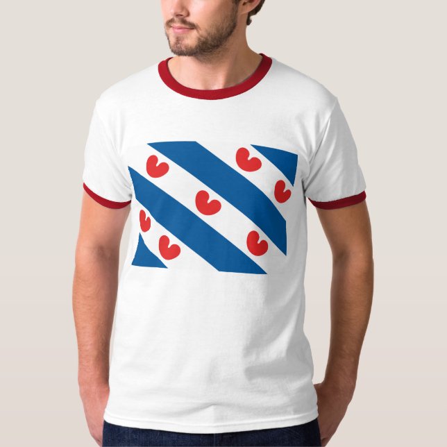Friesland flaggaT-tröja Tee Shirt (Framsida)