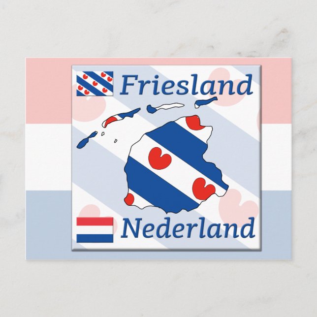 Friesland - Nederland Vykort (Framsida)