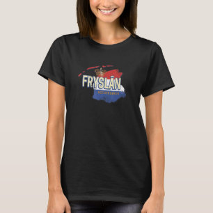 Friesland Netherlands Retro Karta Dutch Vintage So T Shirt