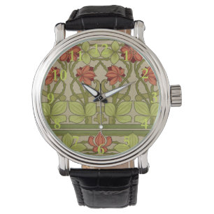 Frieze Gräns Art nouveau Blommigt Armbandsur