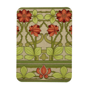 Frieze Gräns Art nouveau Blommigt Magnet