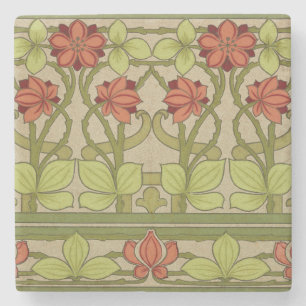Frieze Gräns Art nouveau Blommigt Stenunderlägg