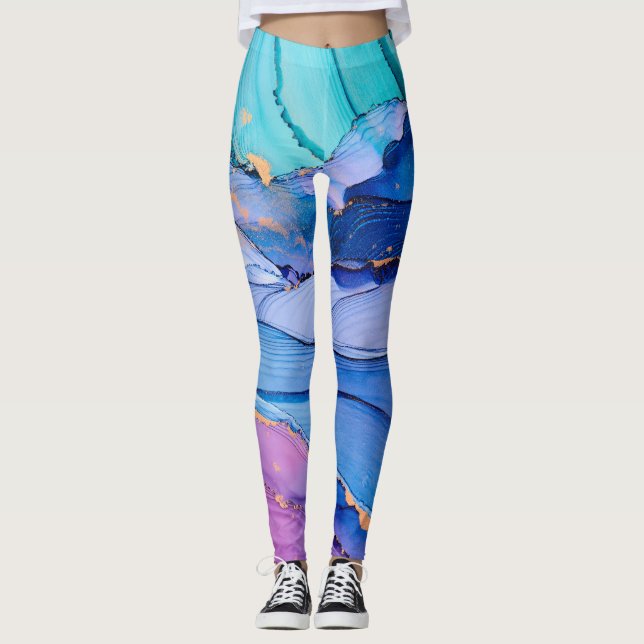 Friflytande struktur, lyxkonst för abstrakt. leggings (Framsida)