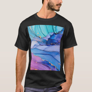 Friflytande struktur, lyxkonst för abstrakt. t shirt