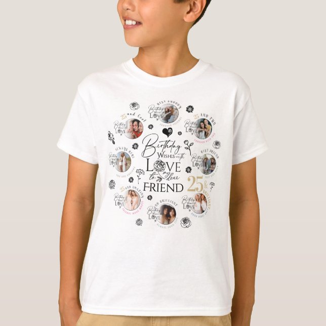 `FriFödelsedags fotokollage T Shirt (Framsida)