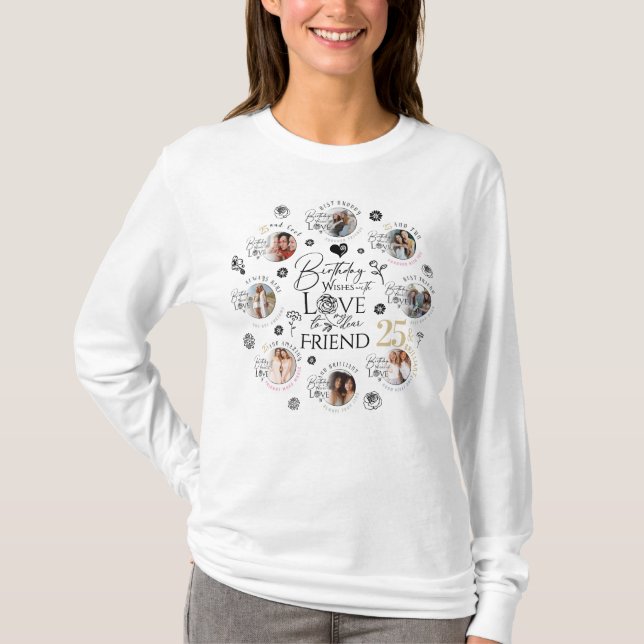`FriFödelsedags fotokollage T Shirt (Framsida)