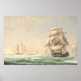 Frigate President, Fitz Henry Lane Fine Art Poster