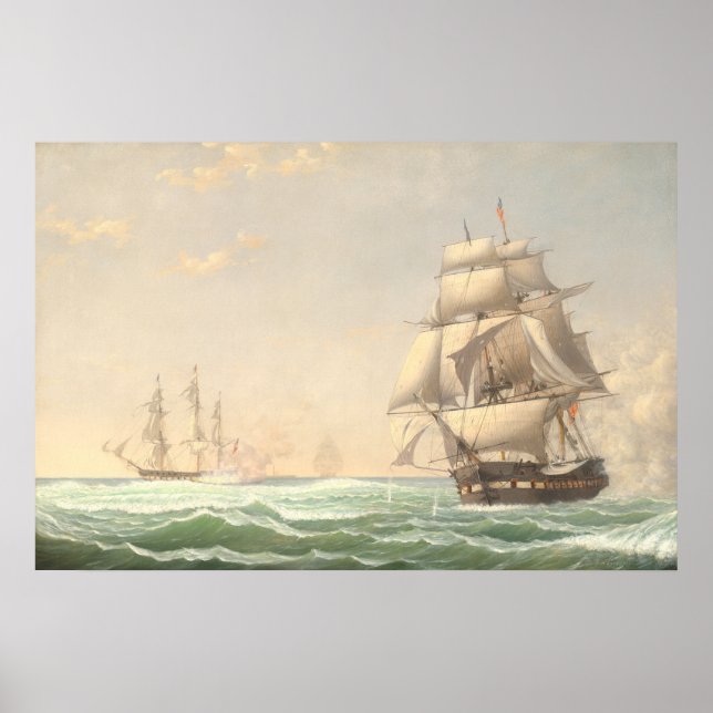 Frigate President, Fitz Henry Lane Fine Art Poster (Framsidan)