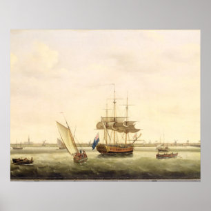 Frigate 'Surprise' vid Anchor av Underbara jarmout Poster