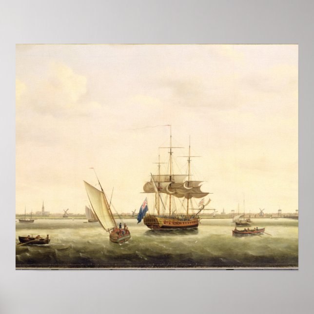 Frigate 'Surprise' vid Anchor av Underbara jarmout Poster (Framsidan)