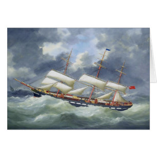 Frigate Training frakt Atalanta 1885 Hälsningskort
