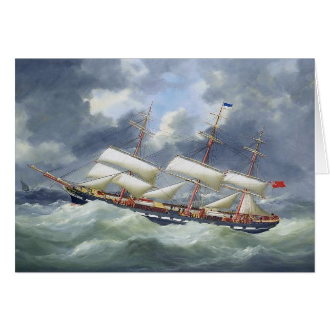 Frigate Training frakt Atalanta 1885 Hälsningskort (Framsidan Horizontal)