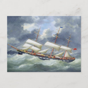 Frigate Training frakt Atalanta 1885 Vykort