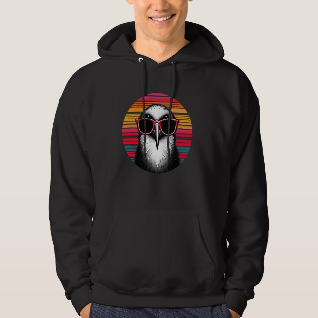 Frigatebird Sunglasses Sunset Retro Stil Vin Hoodie (Framsida)