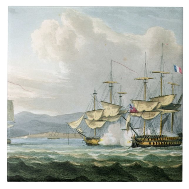 Frigatehandling i Vizagapatam vägar, av Indien, 18 Kakelplatta (Framsidan)