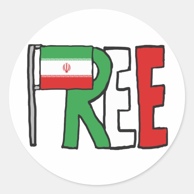 Frige Iran Runt Klistermärke (Framsida)